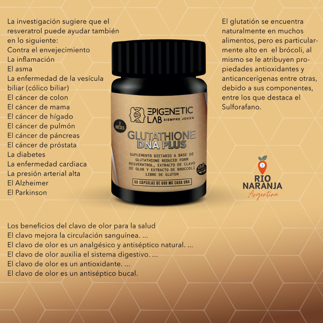 GLUTATHIONE DNA PLUS RESVERATROL POTENCIADO X 60 CAPSULAS