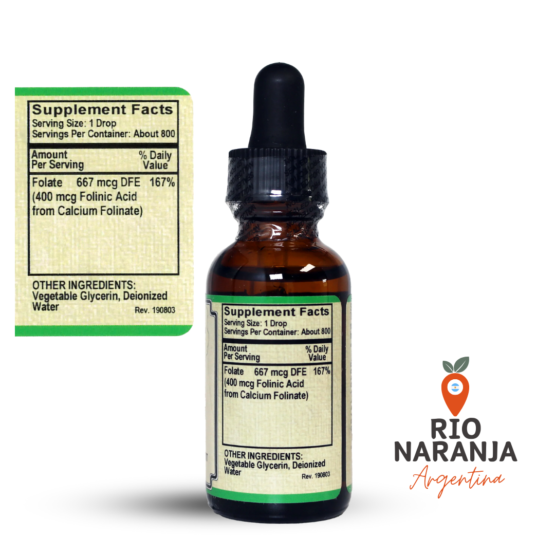 Folato líquido 667 mcg DFE, 400 mcg de ácido folínico] 800 porciones
